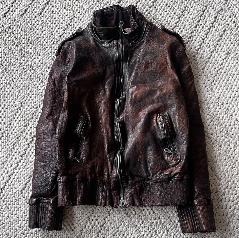 Isamu Katayama Backlash AW08 Bull Leather Dyed Riders Jacket